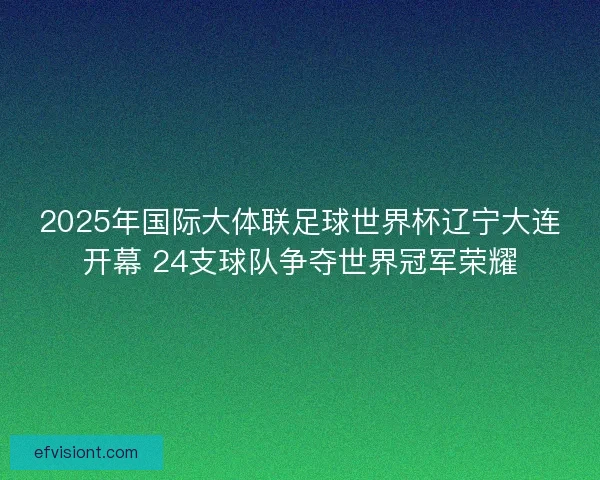 2025年国际大体联足球世界杯辽宁大连开幕 24支球队争夺世界冠军荣耀